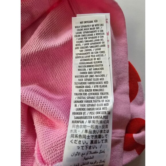 Disney Minnie Mouse Pink Crewneck Sweatshirt With Red Floral Print Large NWT New - Picture 9 of 9